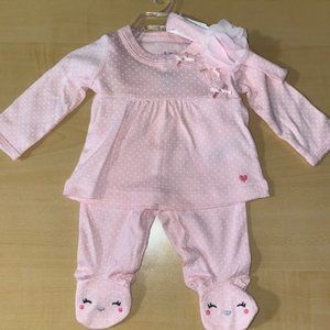 Carter's CHILD OF MINE  Newborn Pink  3pc set for Baby Girl NEW
